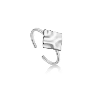 Silver Crush Square Adjustable Ring