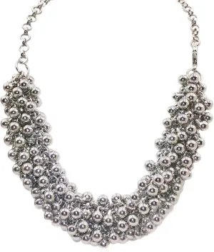 Silver Plated Beaded Necklaces for Women Trendy Layered Choker Necklace Dainty Non Tarnish Statement Necklace Fashion Jewelry Gifts