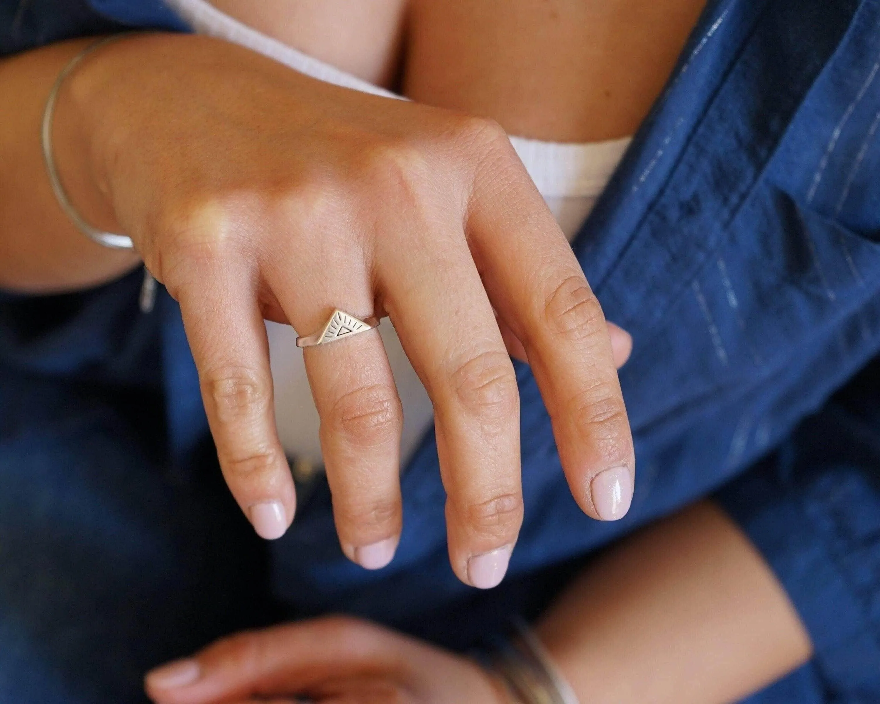 Silver Rising Sun Ring