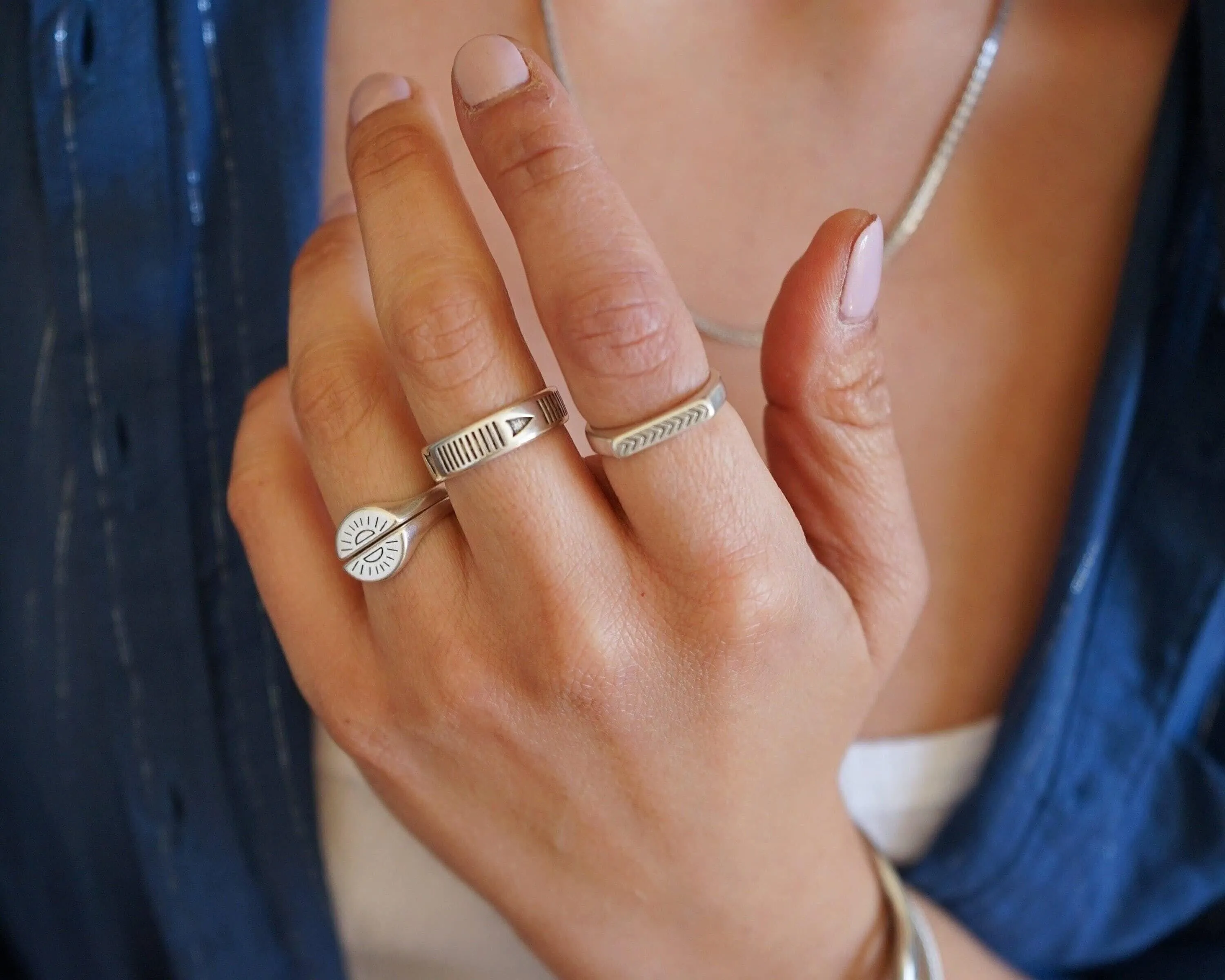 Silver Rising Sun Ring