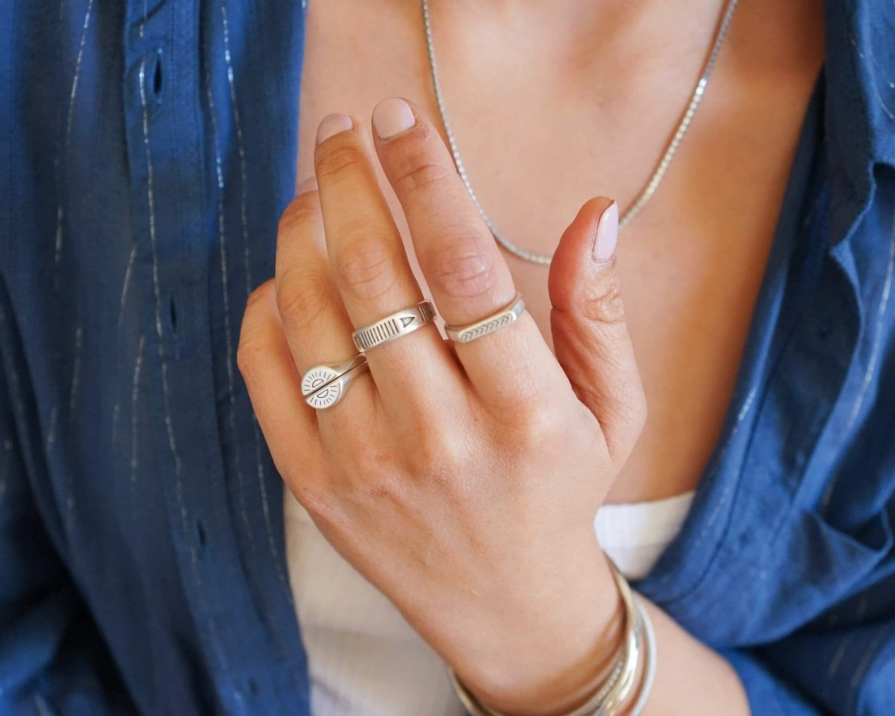 Silver Rising Sun Ring