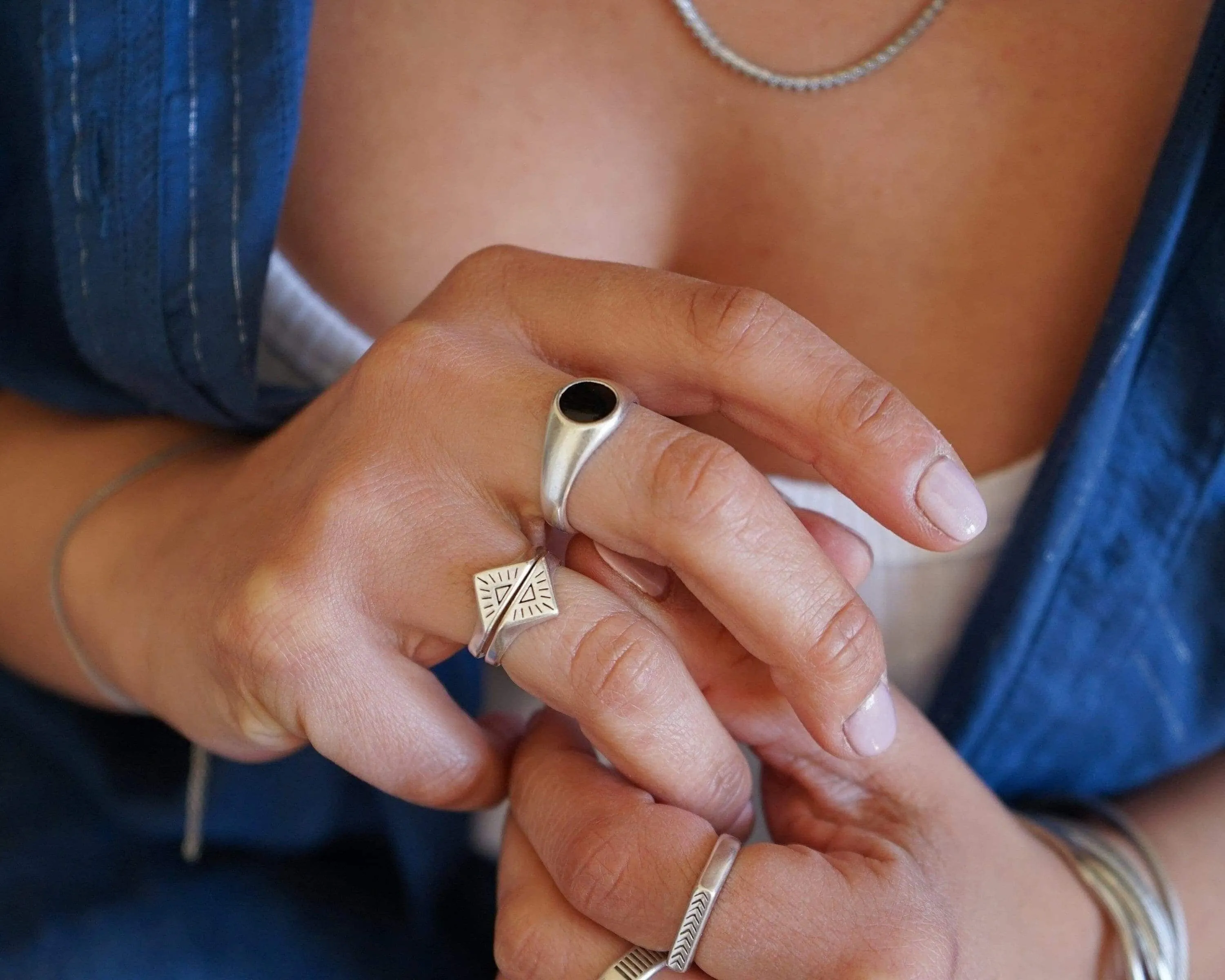 Silver Rising Sun Ring