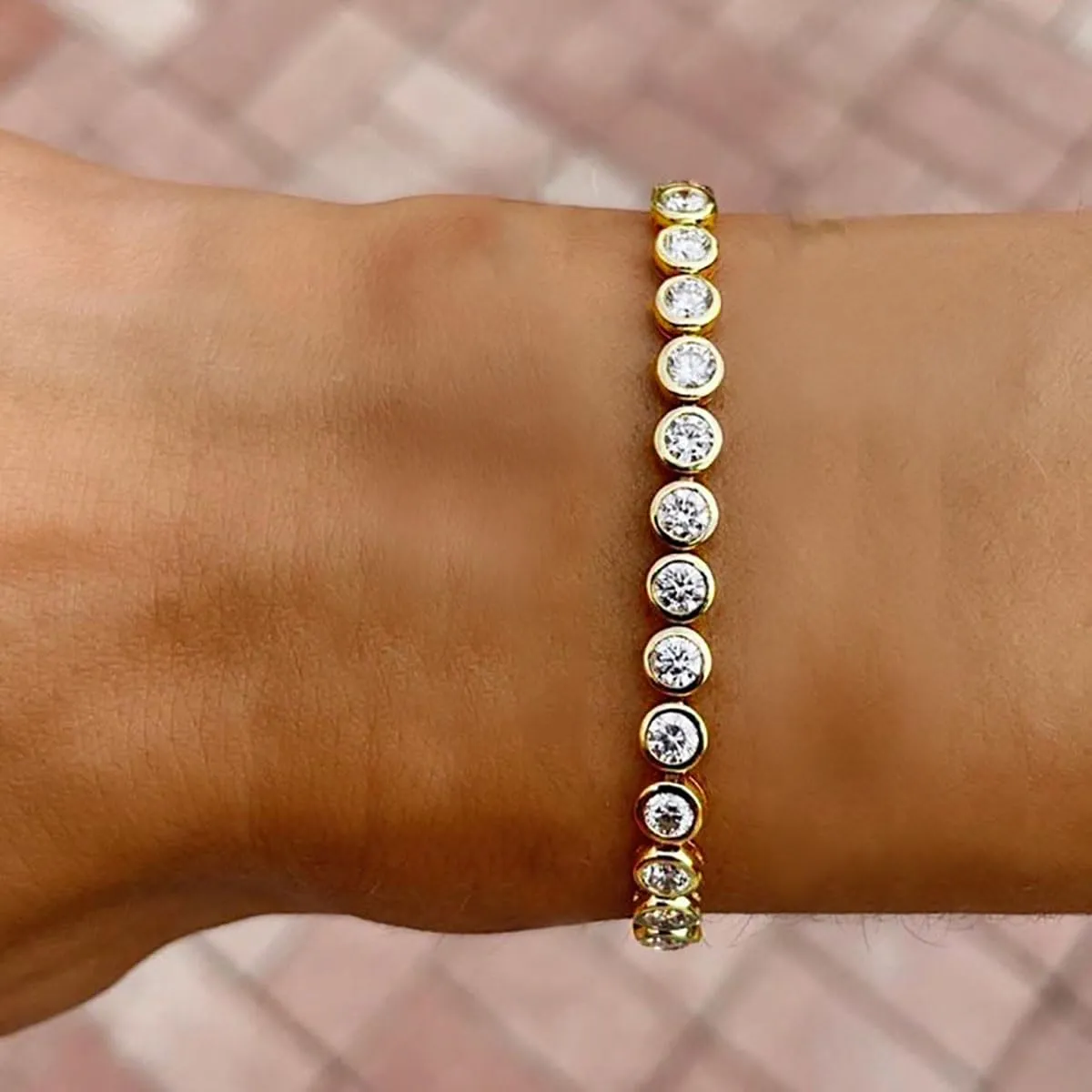 Silver Tennis Bracelets for Women Cubic Zirconia Bracelet Silver Gold Wedding Jewelry Cz Bezel Tennis Iced Out Bracelet Set Bling Jewelry Women Gifts