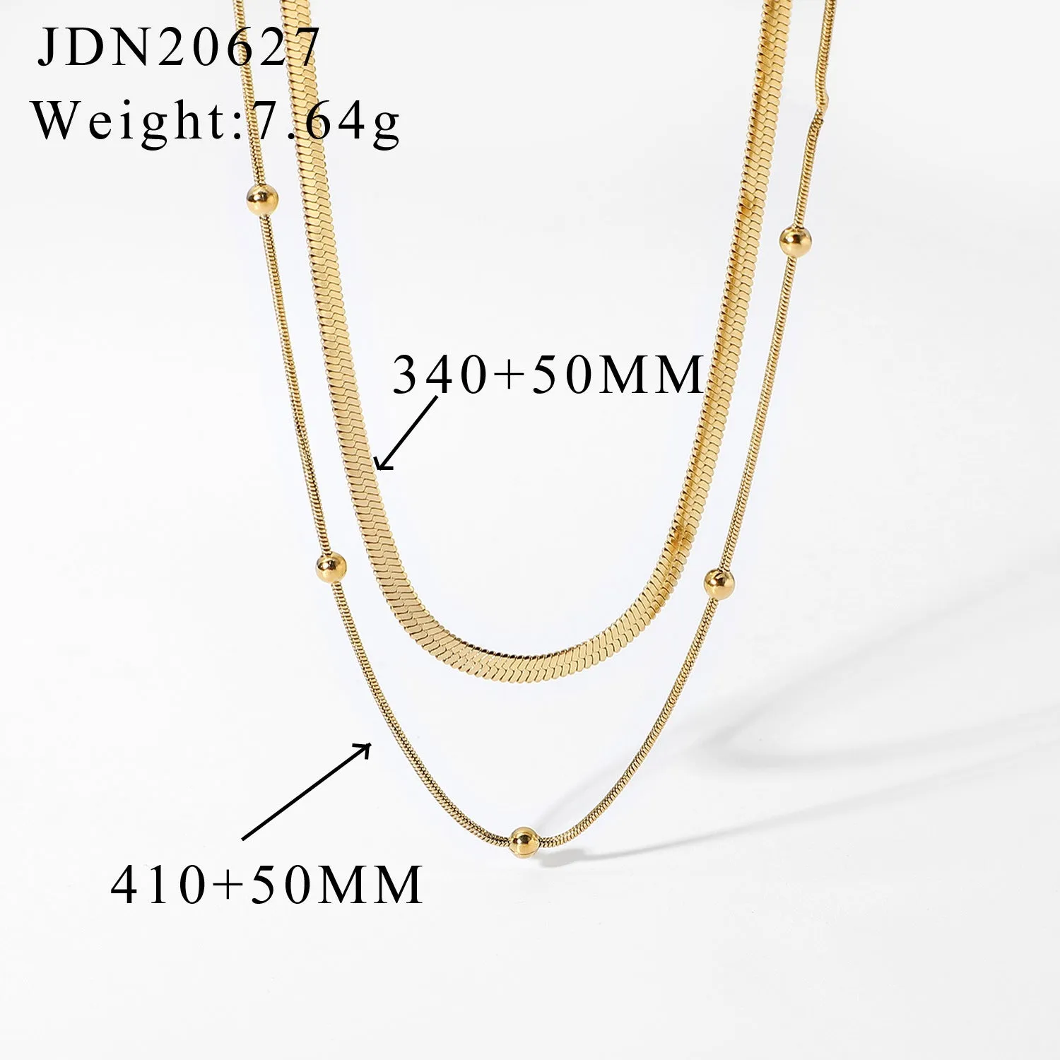 SISSLIA New Fashion Overlay Stainless Steel Collar 14K Gold-Plated Round Snake Chain for Women