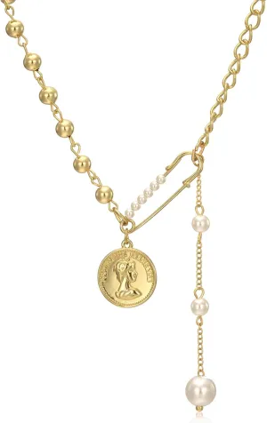 Small Gold Pearl Necklace Choker 3mm Handpicked Pearl 18K Gold Plated Bead Ball Chain Dainty Jewelry Gifts for Women Girls
