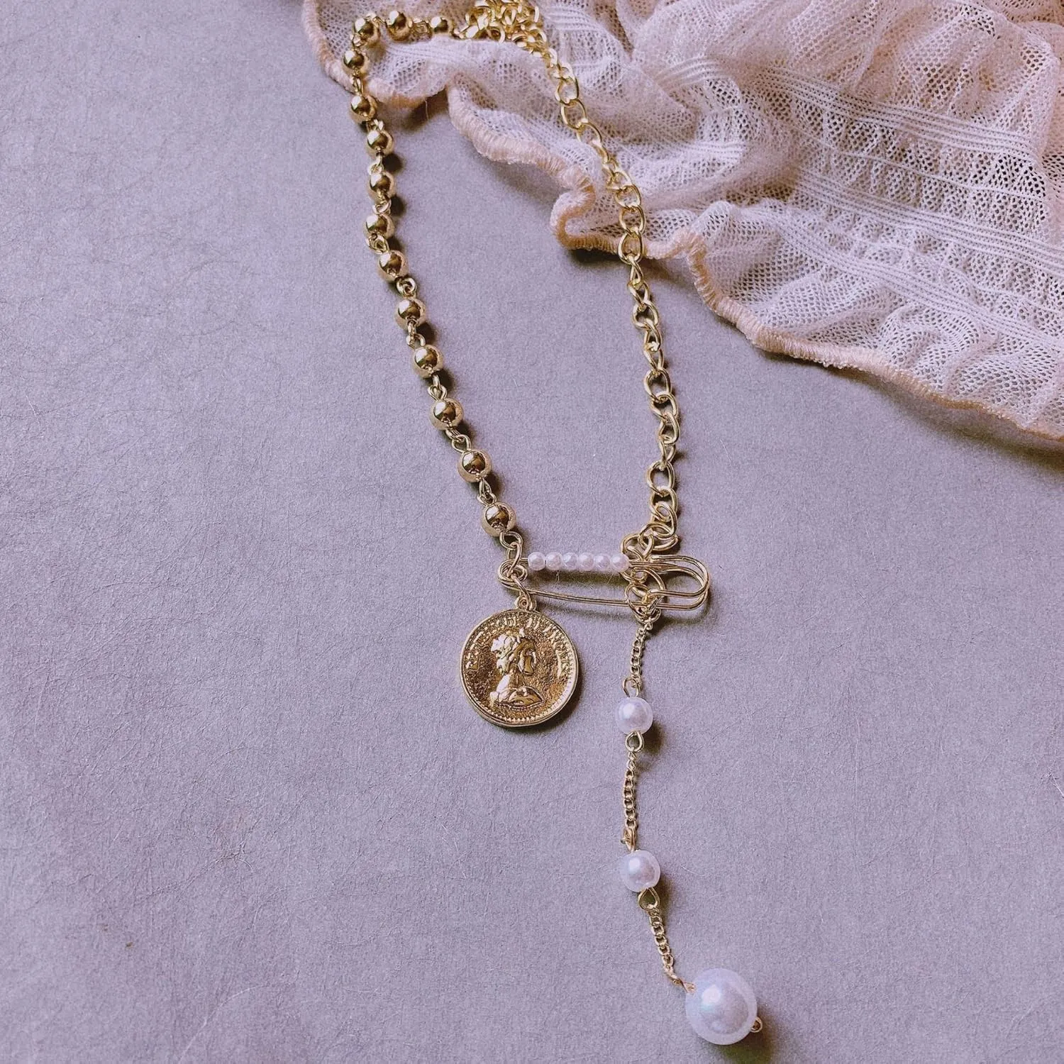Small Gold Pearl Necklace Choker 3mm Handpicked Pearl 18K Gold Plated Bead Ball Chain Dainty Jewelry Gifts for Women Girls