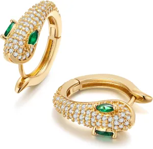 Snake Earrings for Women Gold Plated Snake Hoop Earrings Huggie Minimalist Hoops Fashion Jewelry