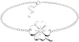 Sofia Milani - Solid 925 Sterling Silver Bracelet for Women - with Zirconia Stone - Cloverleaf Pendant - B0276