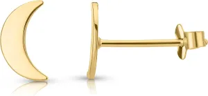 Solid 14k Yellow Gold Polished Moon Stud Earrings, Crescent Moon Studs, Gold Stud Earrings for Women