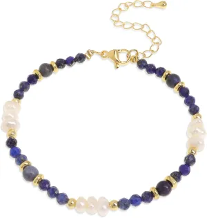 Sonateomber Beaded Pearl Gemstone Bracelets for Women, Boho Handmade Natural Stone Beads Bracelet Prom Jewelry Gift