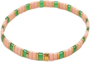 Sonateomber Summer Candy Colors Tila Flat Seed Beads Stretch Strand Bracelet for Women- Trendy Unique Friendship Handmade Mixed Colorful Square Beaded Miyuk Link Bracelets Stackable Jewelry Gifts