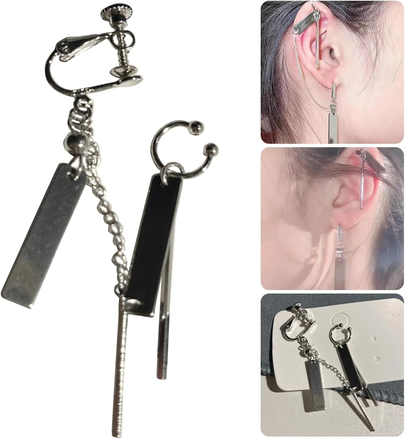 Sophisticated Tassels Ear Cuff Jewelry Long Dangle Ear Clip Not Piercing Earring for Enhancing Any Outfits