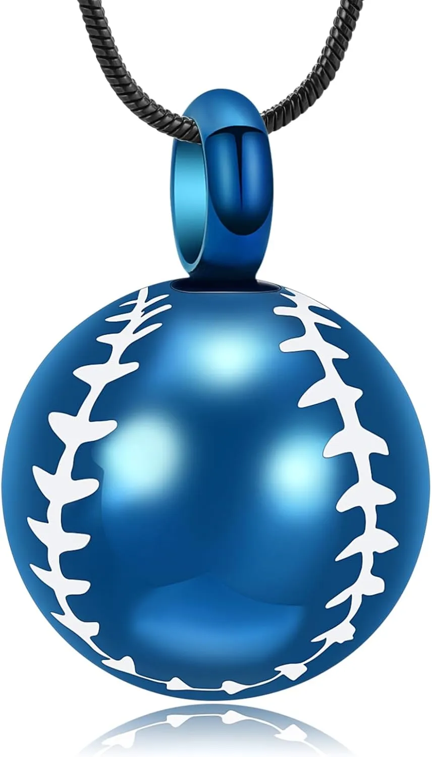 Stainless Steel 20mm Baseball Memorial Urn Jewelry Pendant Hold Cremation keepsake necklace for ashes