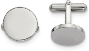 Stainless Steel Polished Circle Cufflinks