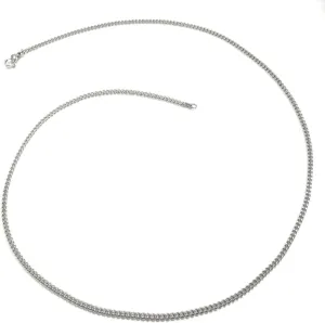 Stainless Steel Simple Thin Curb Chain Men Necklace 2mm