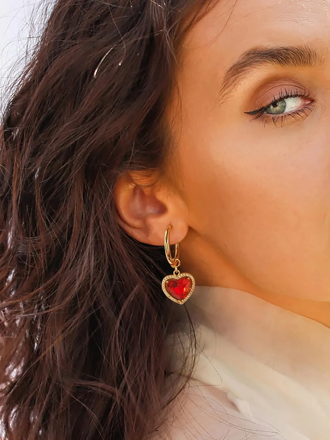 Statement Heart Dangle Hoop Earrings for Women Multi Drop Heart Earrings Jewelry Gift