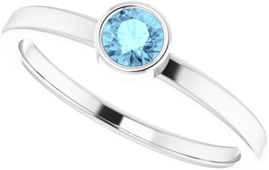 Sterling Silver Gemstone Ring Fine Jewelry for Women Gifts for Her, Size 7