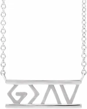 Sterling Silver God is Greater than the Highs and Lows Religious Necklace Fine Jewelry for Women Gifts for Her (17.6x7.1mm), 16"
