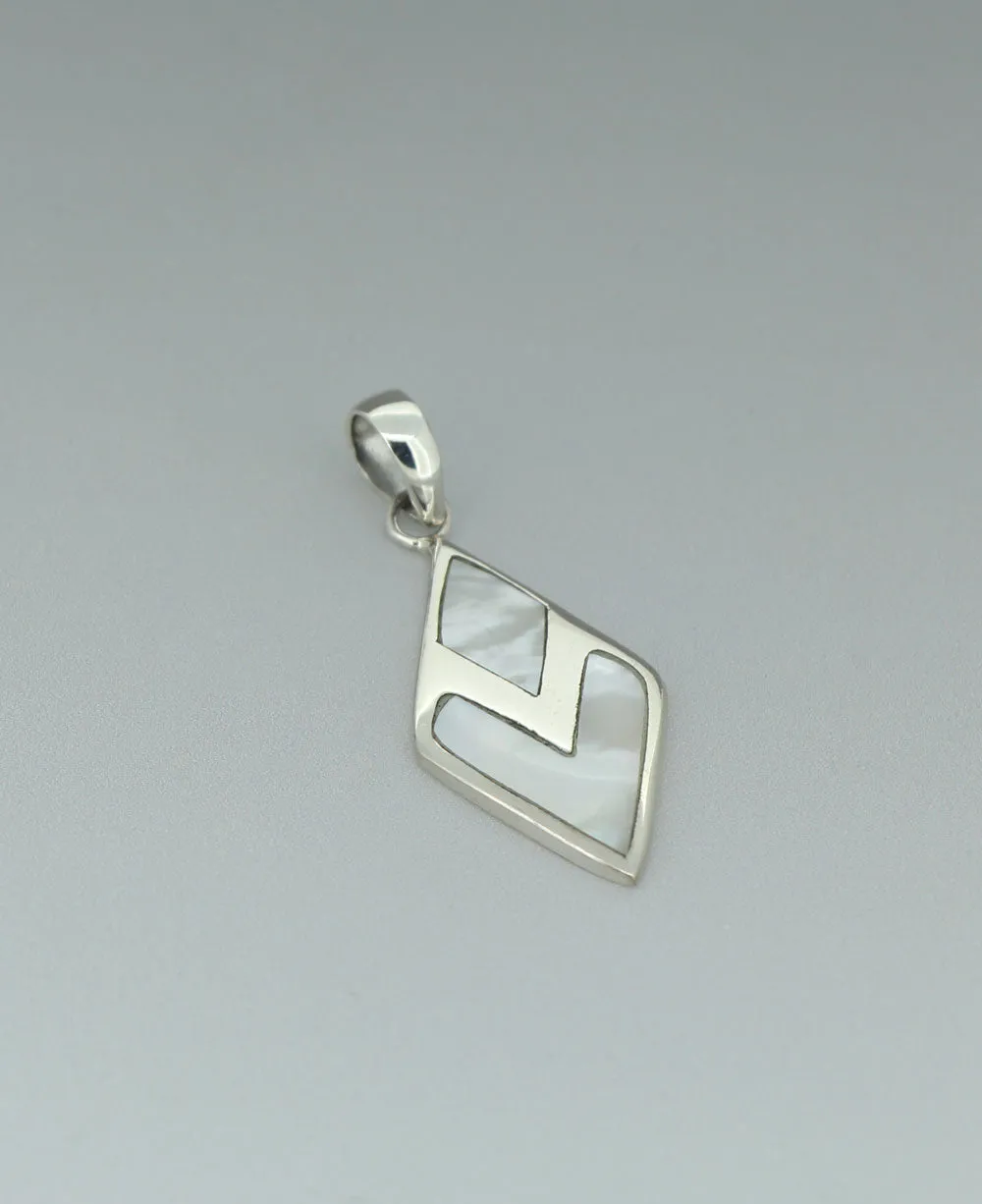 Sterling Silver Mother of Pearl Angular Pendant