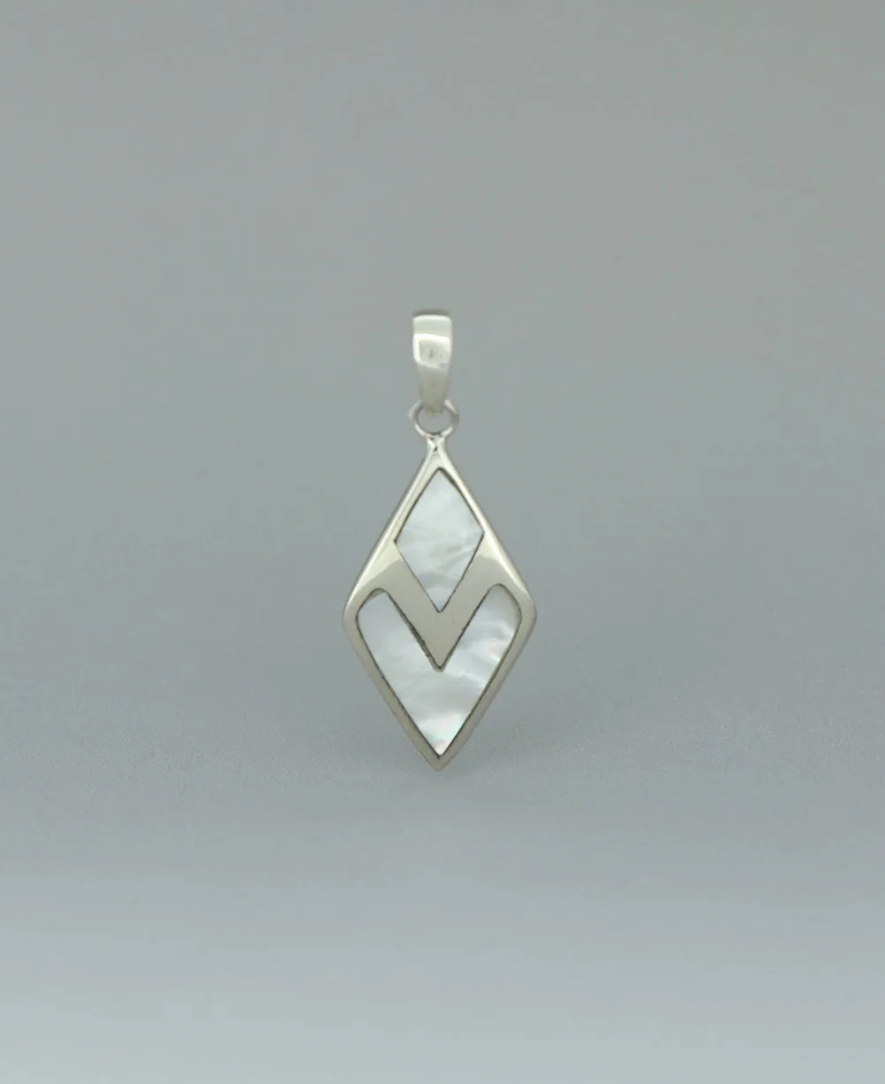 Sterling Silver Mother of Pearl Angular Pendant