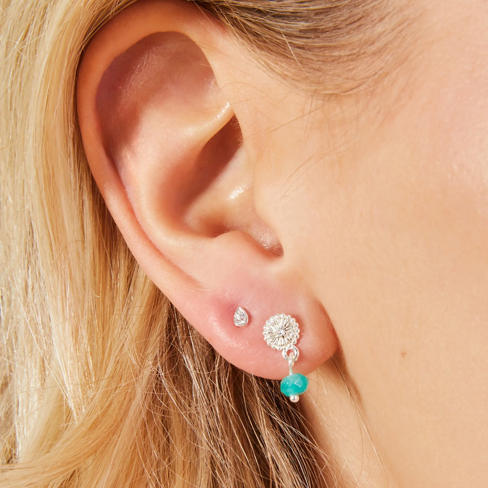 Sterling Silver-Plated Cubic Zirconia Earrings