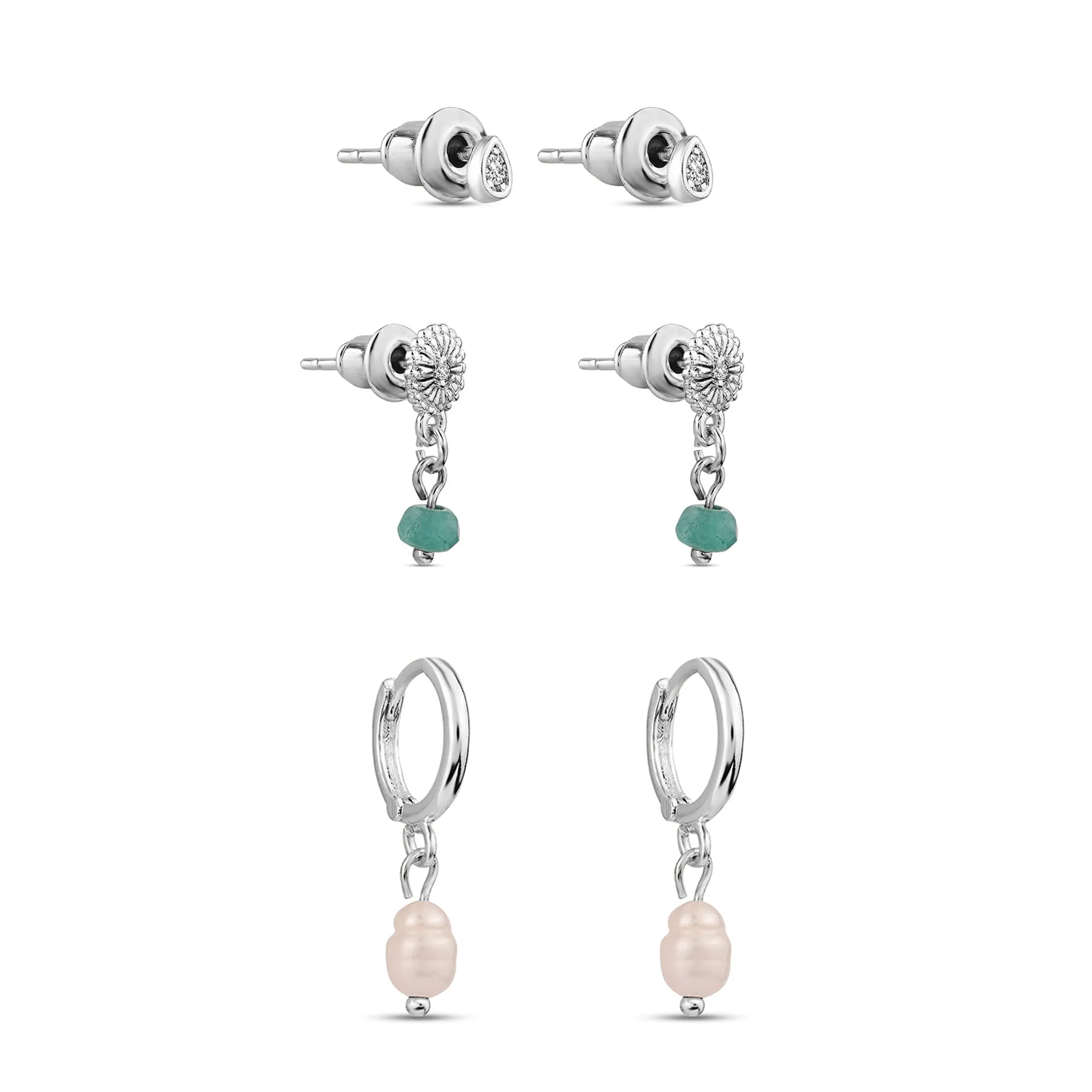 Sterling Silver-Plated Cubic Zirconia Earrings