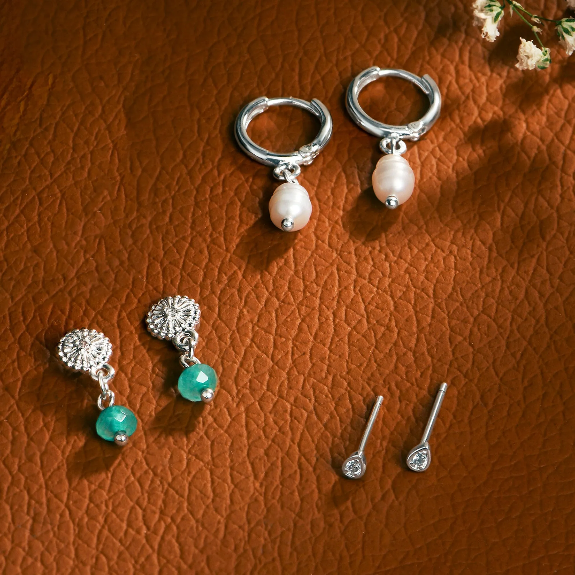 Sterling Silver-Plated Cubic Zirconia Earrings
