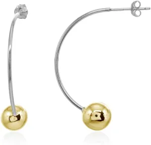 Sterling Silver Polished Curved Bead Dainty Fashion Earrings, 6mm, 8mm or 10mm