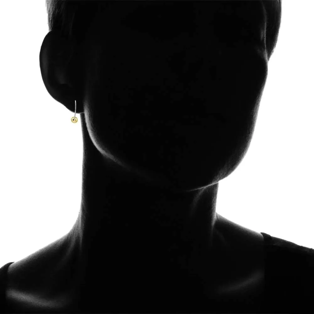 Sterling Silver Polished Curved Bead Dainty Fashion Earrings, 6mm, 8mm or 10mm