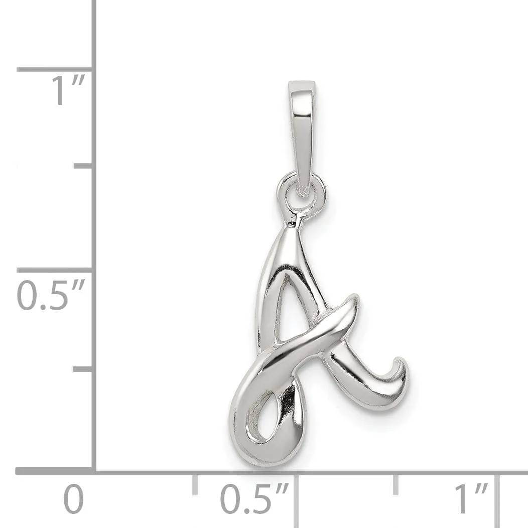 Sterling Silver Polished Initial A Pendant