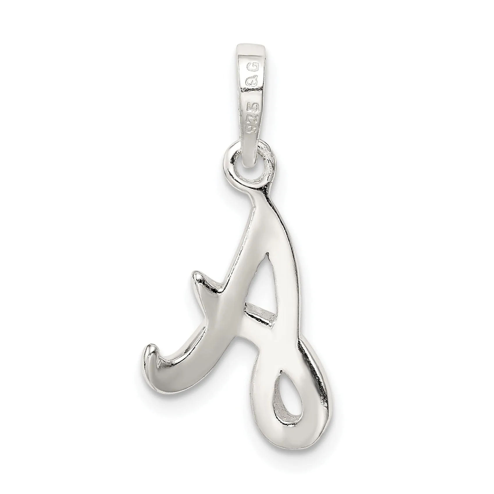 Sterling Silver Polished Initial A Pendant