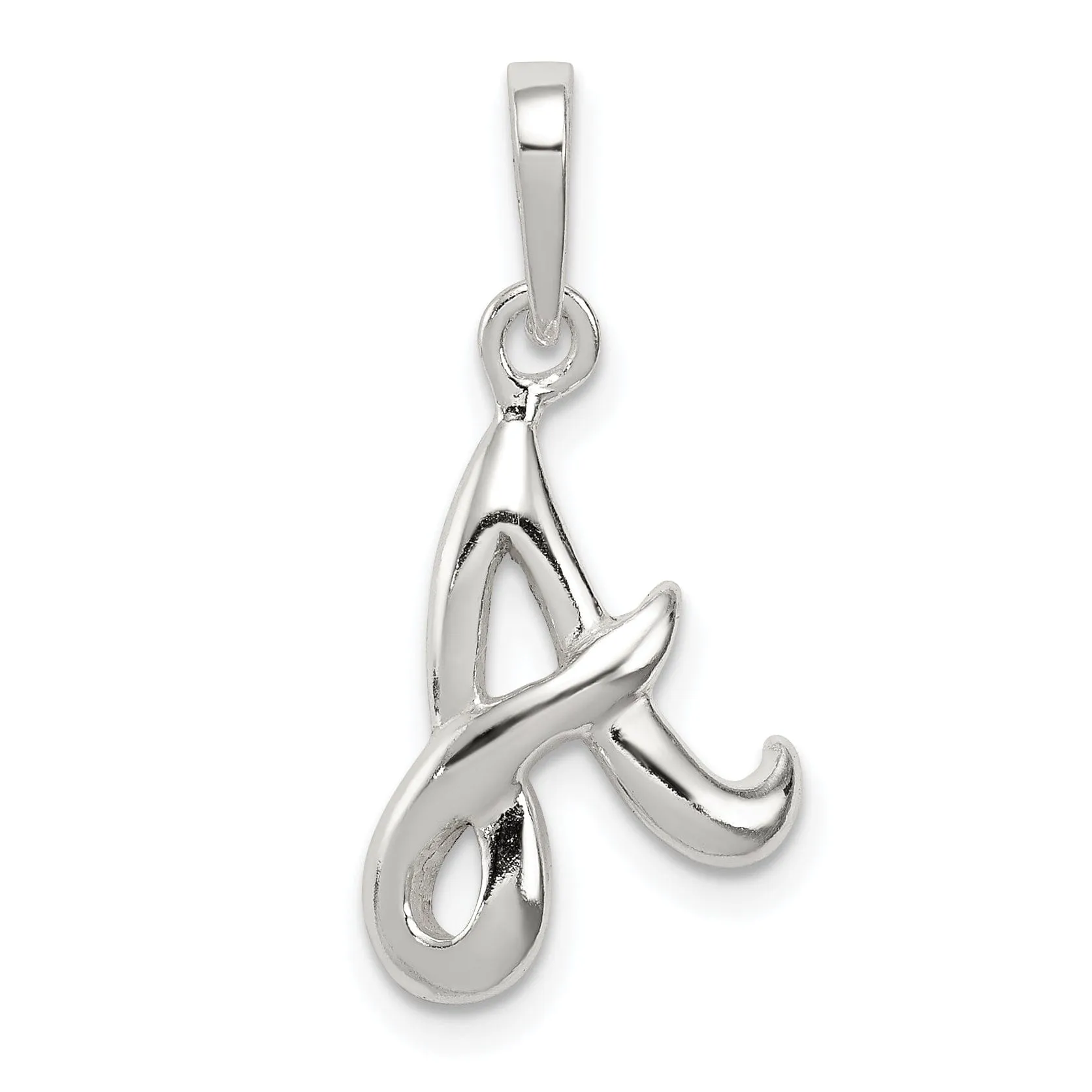 Sterling Silver Polished Initial A Pendant
