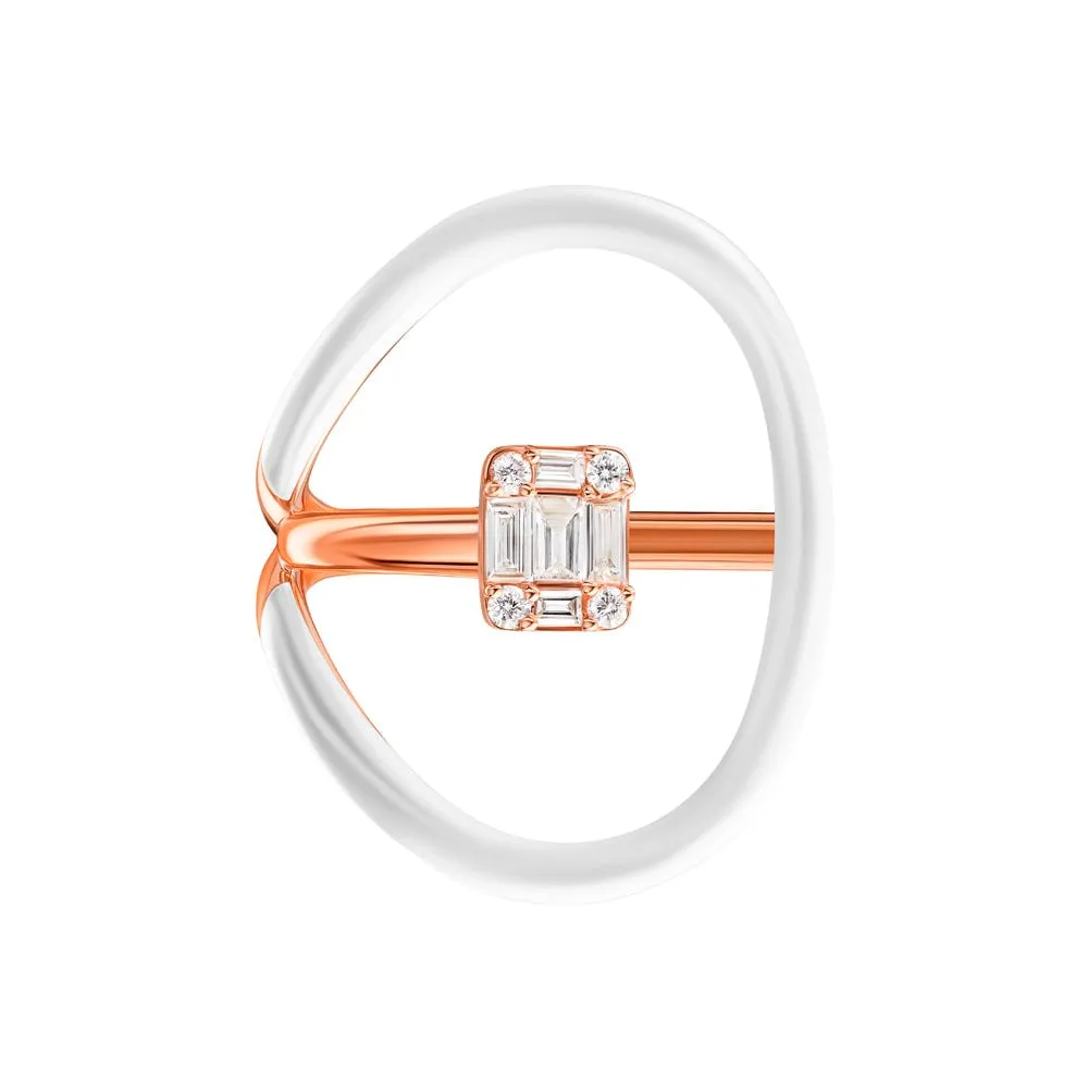 Sukar Oval Ring White Ceramic Enamel