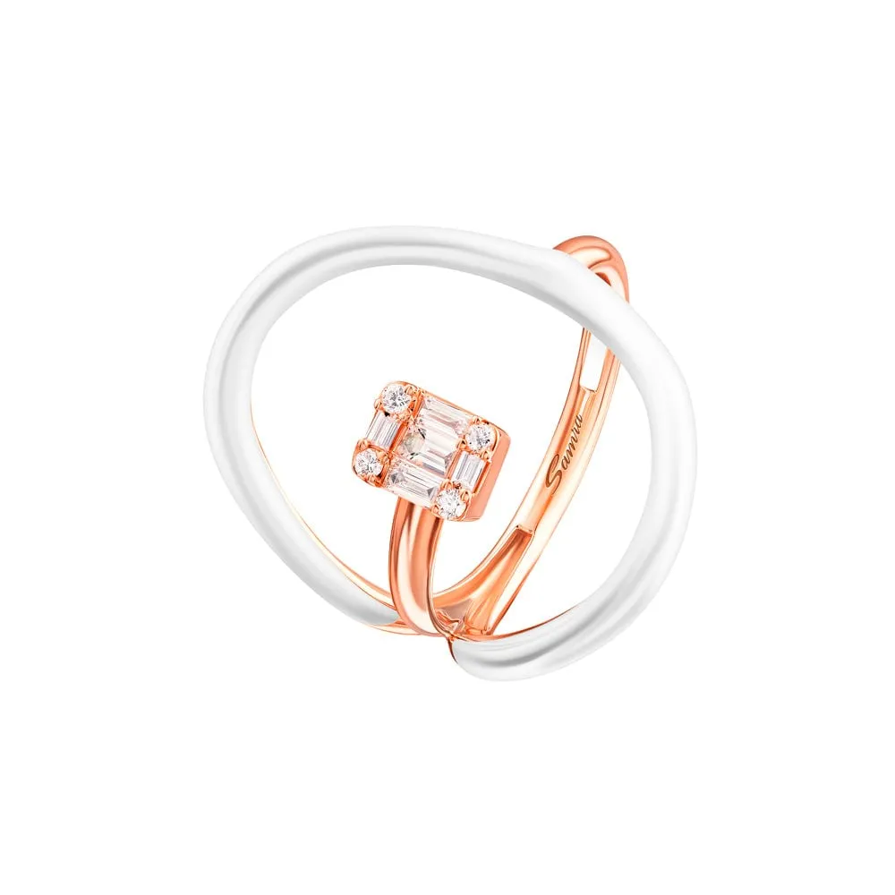 Sukar Oval Ring White Ceramic Enamel