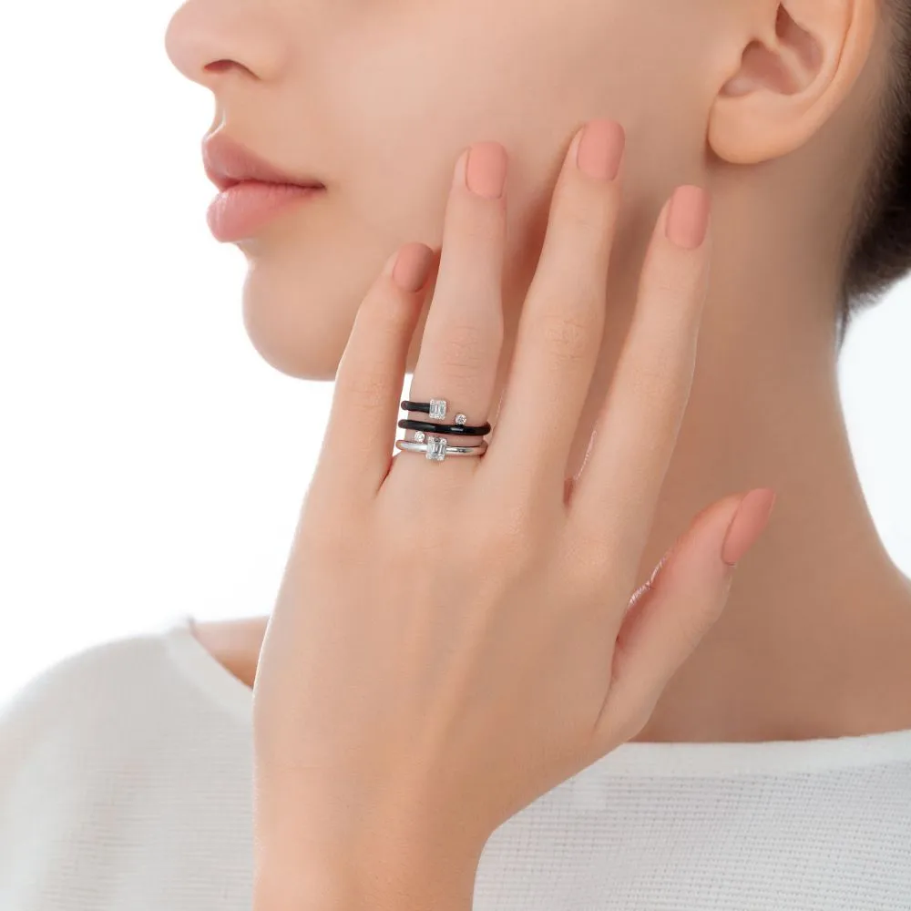 Sukar Ring Black Ceramic Enamel