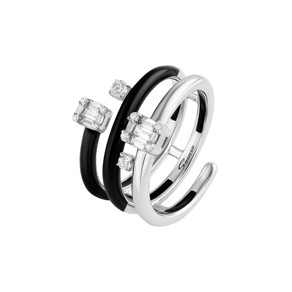 Sukar Ring Black Ceramic Enamel