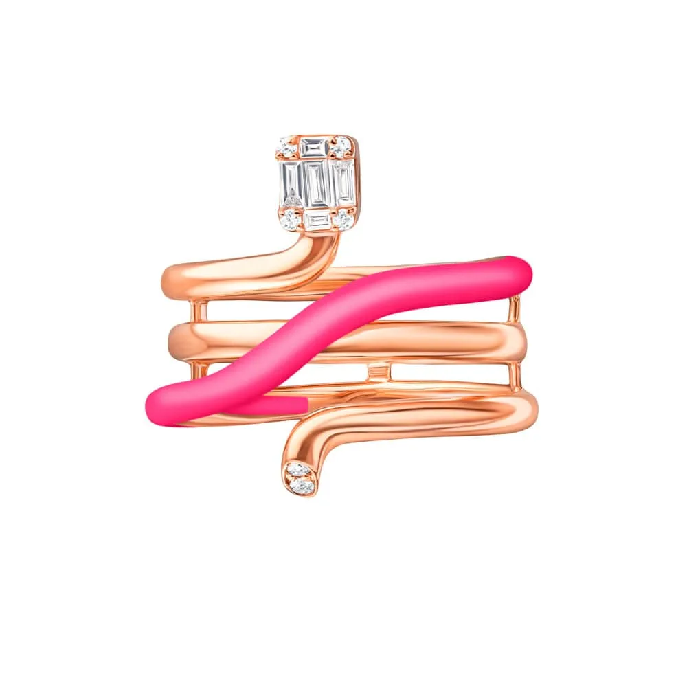 Sukar Ring Neon Pink Ceramic Enamel