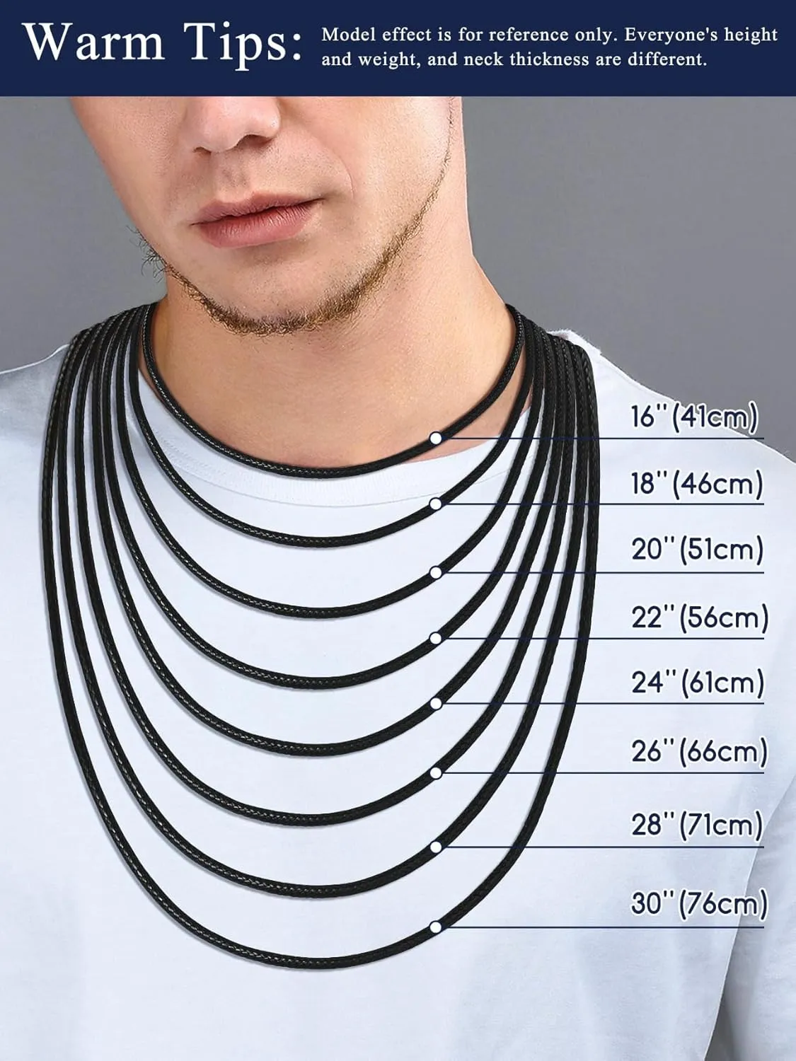 Suplight Waterproof Braided Leather Cord Chain Necklace for Men Women, Woven Wax Rope Chain for Pendant, Leather Necklaces Customize Available with Strong Clasp, 2/3mm Width 16" 18" 20"...30" Length
