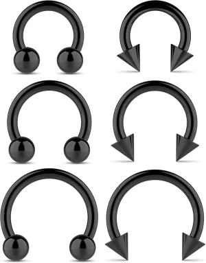 Surgical Steel Septum Rings 14g 16g - Lip Ring Smiley Piercing Hoop For Cartilage Earrings Daith Helix Conch - Eyebrow Nipple Circular Horseshoe 14 Gauge Septum Ring Piercing - Nose Septum Jewelry Pack
