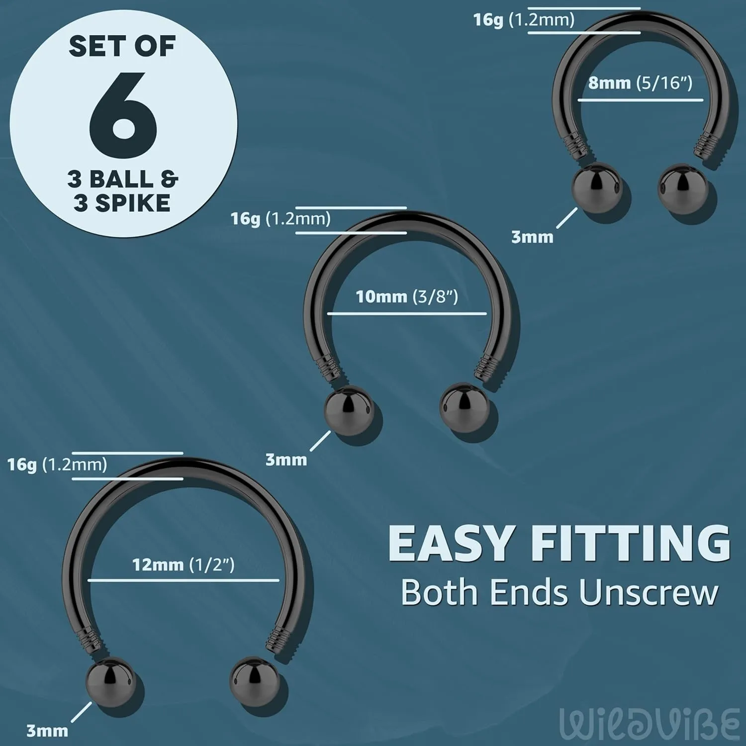 Surgical Steel Septum Rings 14g 16g - Lip Ring Smiley Piercing Hoop For Cartilage Earrings Daith Helix Conch - Eyebrow Nipple Circular Horseshoe 14 Gauge Septum Ring Piercing - Nose Septum Jewelry Pack