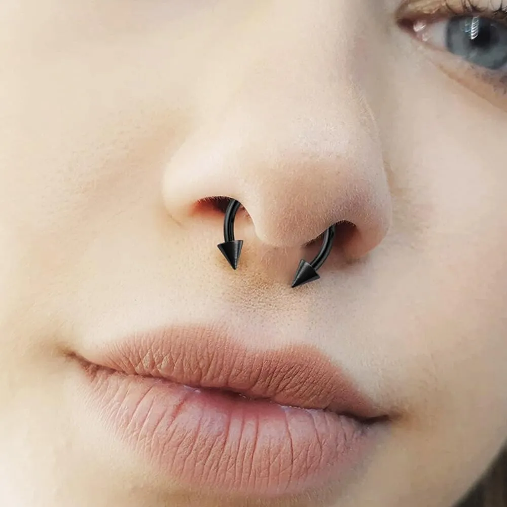 Surgical Steel Septum Rings 14g 16g - Lip Ring Smiley Piercing Hoop For Cartilage Earrings Daith Helix Conch - Eyebrow Nipple Circular Horseshoe 14 Gauge Septum Ring Piercing - Nose Septum Jewelry Pack