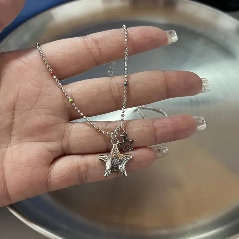 TAVIMART  -  Five-pointed Star Metal Necklace Retro Personality Simple Temperament Fashion Neckchain Collar Chain GiftFor Women