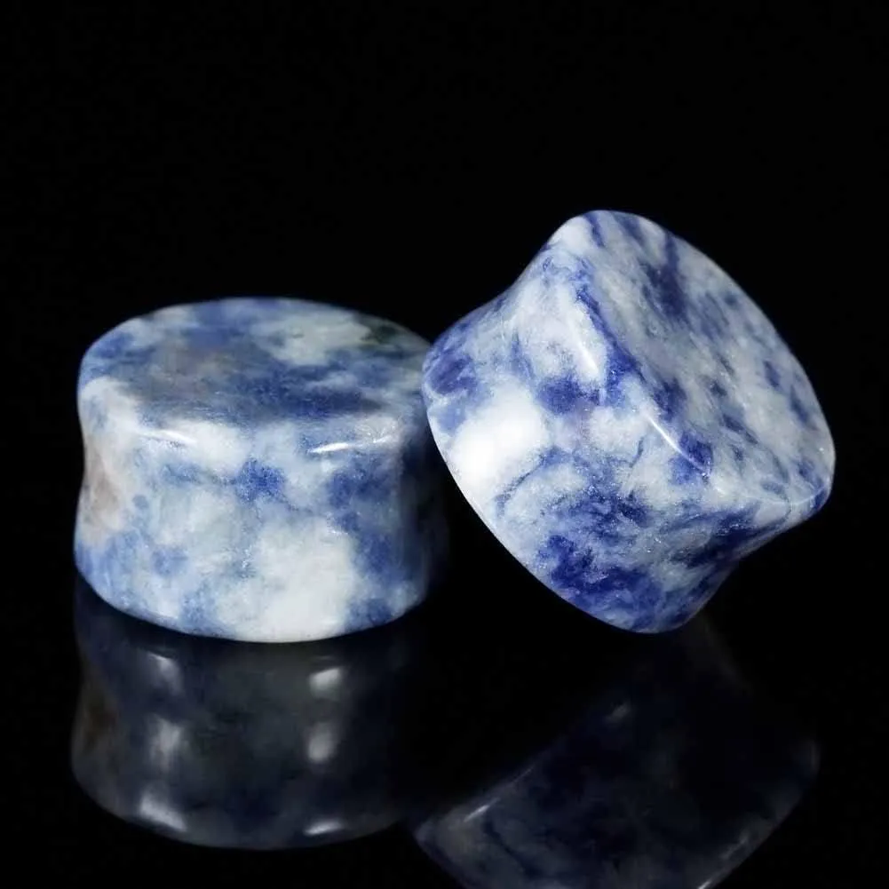 TBOSEN Set Of 10 Pairs Mixed Stone Ear Plugs Ear Gauges Ear Tunnels Double Flare Plugs Expander Body Piercing Jewelry 0g-5/8 in 8mm-16mm