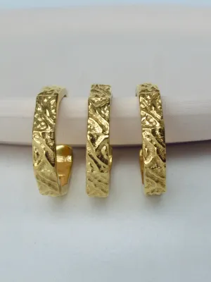 Textured Hexagonal Rings (Set Of 3)