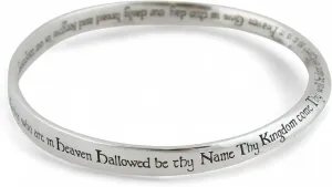 The Lord"s Prayer Mobius Bangle Bracelet - 925 Sterling Silver - Bible Cross - Sterling Silver Bracelet - Women's Jewelry Gifts - Mens Jewelry Gifts - Stylish Accessory