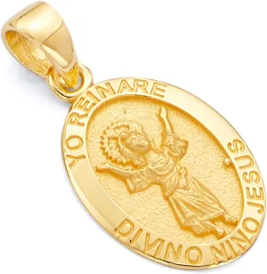 The World Jewelry Center TWJC 14k REAL Yellow Gold Divine Infant Jesus Charm Pendant (Size : 21 x 10 mm)