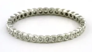 Thin Bezel Set Diamond Band .17ct Plat Size 6.75 Contemporary