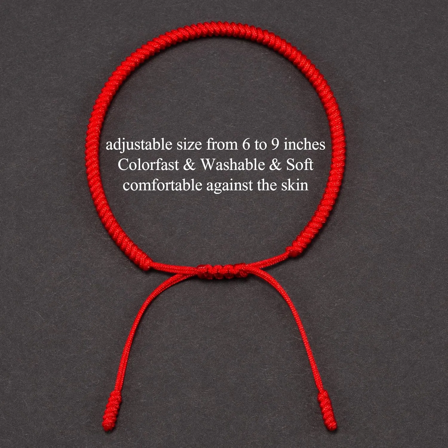 Tibetan Lucky Red String Woven Bracelet for Protection Men Women Good Luck Red Thread Bracelet Handmade Knots Red Black Cord Rope Bracelet Adjustable