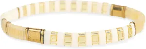 Tila Beaded Stretch Strand Bracelets for Women, Cute Boho Stackable Handmade Colorful Mixed Flat Square Beads Elastic Beach Surfer Bracelet Trendy Jewelry Friend Gift