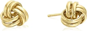 Tilo Jewelry 14k Gold Polished Love Knot Stud Earrings - 7mm- Push Back